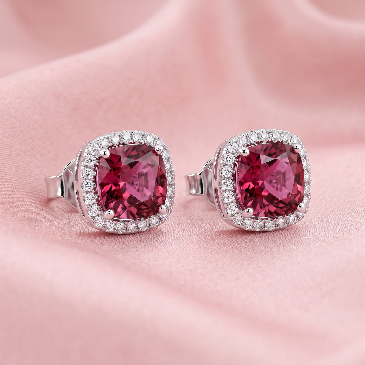 925 Silver Ruby Stud Earrings
