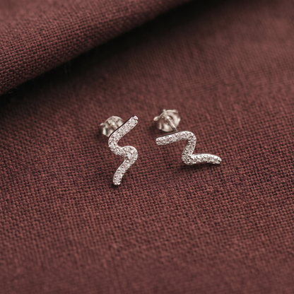925 Silver Lightening Flash Studs
