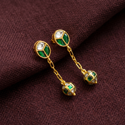 925 Silver Green Globe Dangler Earring