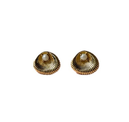 925 Golden Shell Studs