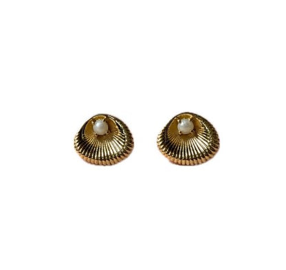 925 Golden Shell Studs